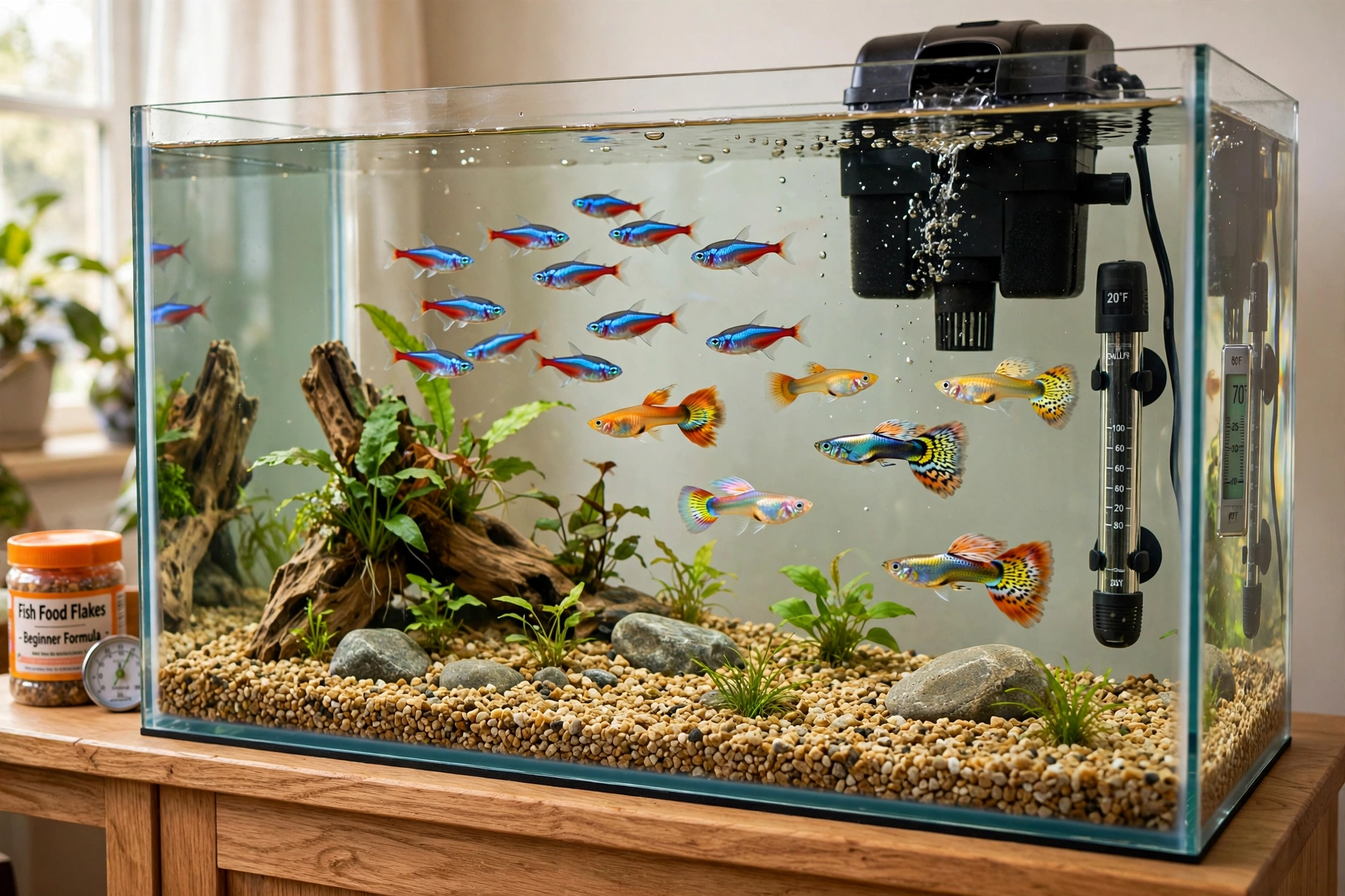 Beginner fish tank setup — 20-gallon community aquarium