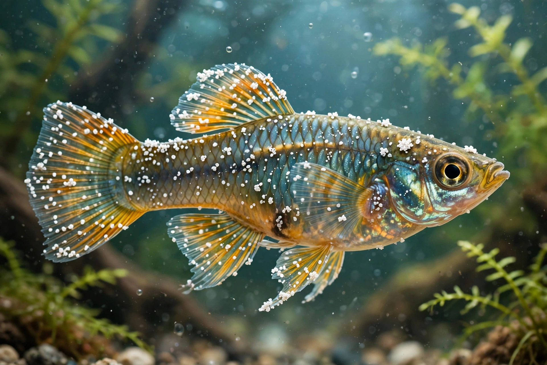 What is ich on a fish — fish with white spot disease