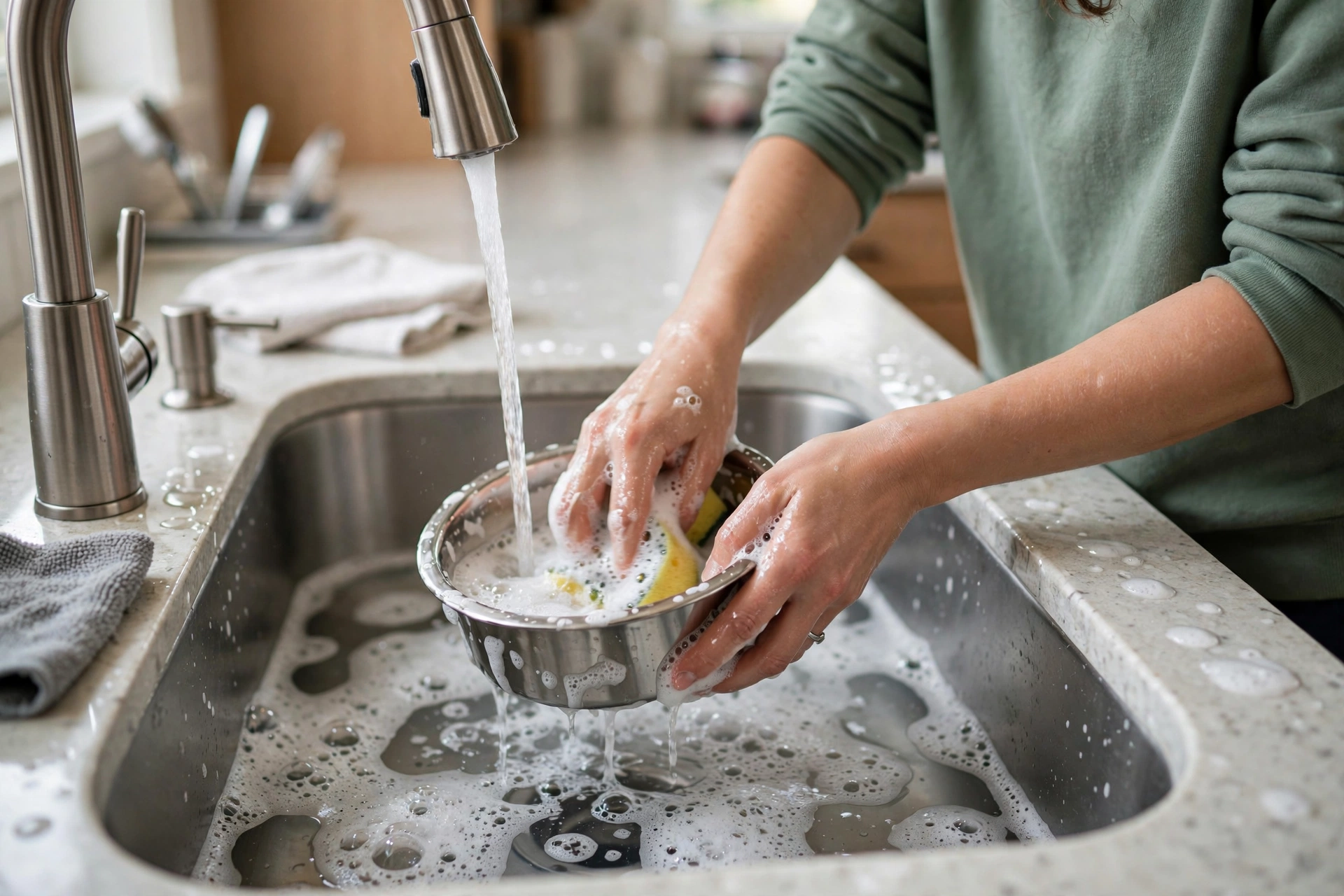 Pet owner checking frozen raw pet food packaging